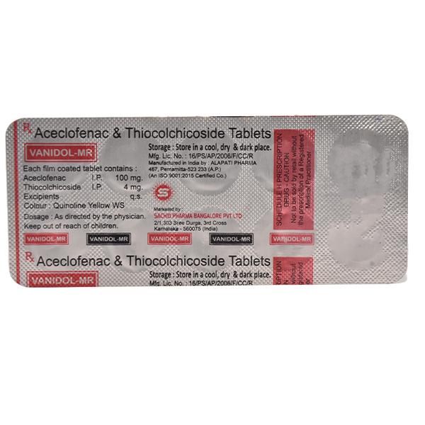VANIDOL MR Tablet 10's - Pain relief-Nsa