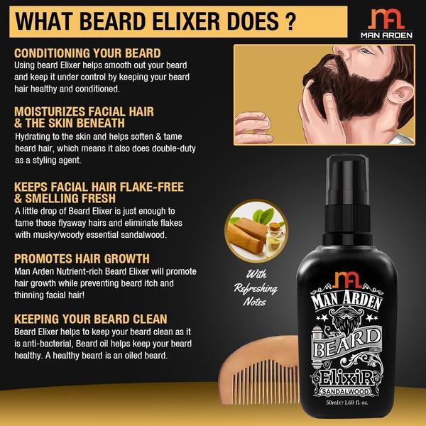 Man Arden Beard Elixir Oil - Sandalwood 50 ml - Beard Oil