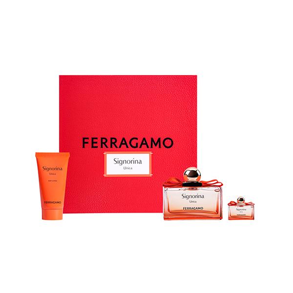 Netmeds | Salvatore Ferragamo Signorina Unica Set (Eau De Parfum 100ml + 5ml + Body Lotion 50ml) 1's