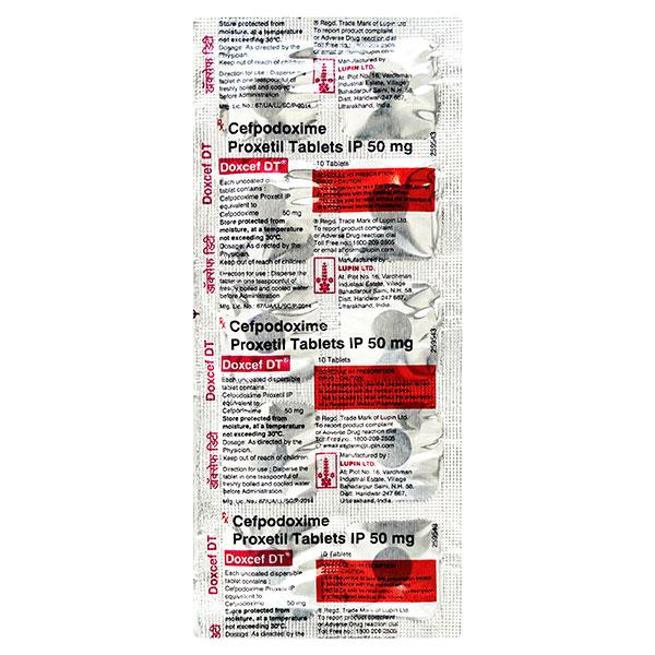 Doxcef DT 50mg Tablet 10'S - Bacterial Infections-Cep