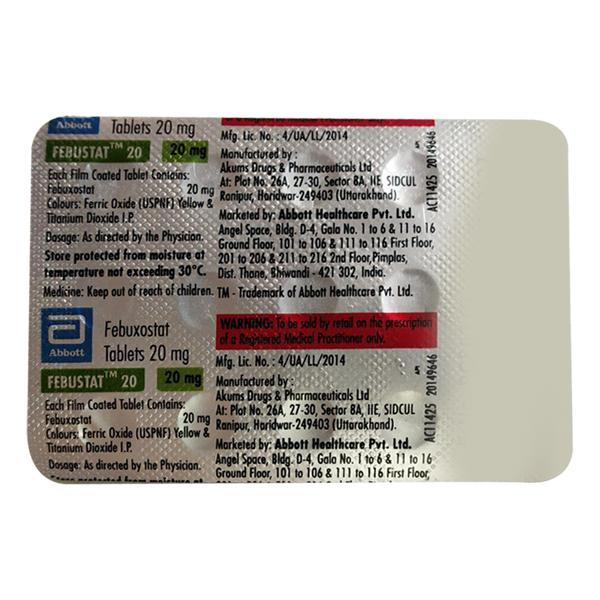 FEBUSTAT 20 Tablet 15's - Gout
