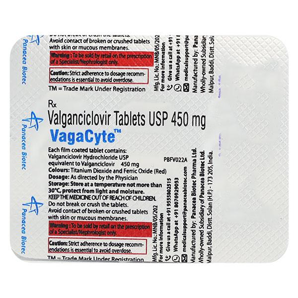 Vagacyte 450mg Tablet 2'S - Viral infections-Ant