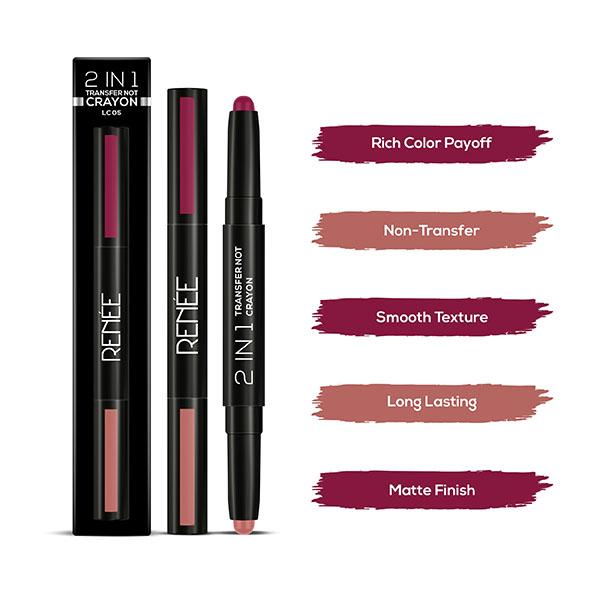 RENEE 2 in 1 Transfer Not Crayon - LC 05 4 gm - Lipsticks