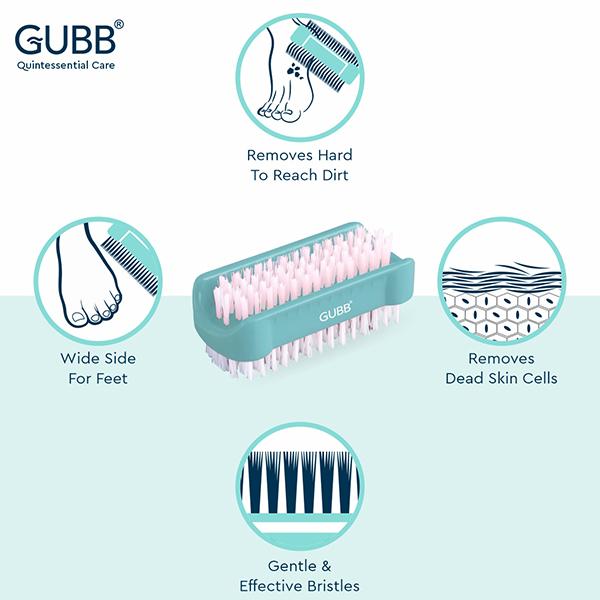 GUBB 2 In 1 Nail & Foot Cleaning Brush 70 gm - Manicure & Pedicure Kits