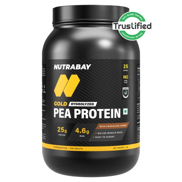 Netmeds | Nutrabay Hydrolyzed Gold Pea Protein - Rich Chocolate Creme 1 kg