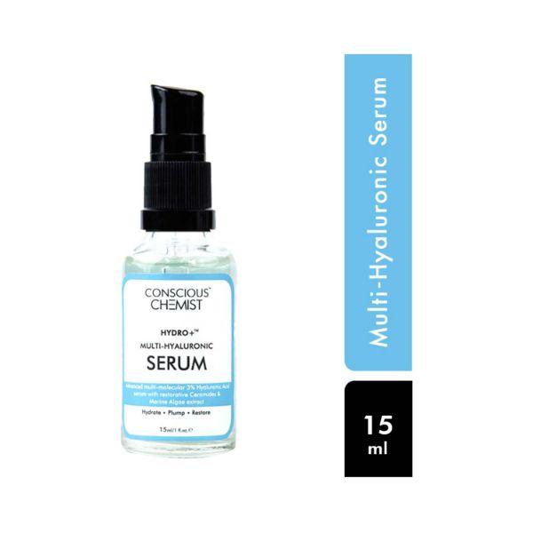 Netmeds | Conscious Chemist Hydrating & Plumping Serum 3% Multi-Molecular Hyaluronic Acid Serum 15 ml