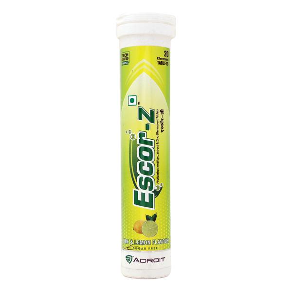 ESCOR Z SUGAR FREE LIME & LEMON FLAVOUR Effervescent Tablet 20's - Supplements-Vam