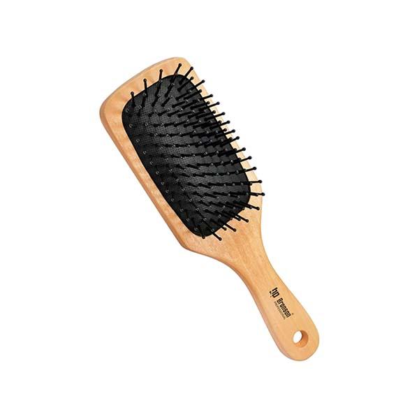 Netmeds | Bronson Professional Paddle Hair Brush Wooden with Strong & Fflexible Nylon Bristles 12's