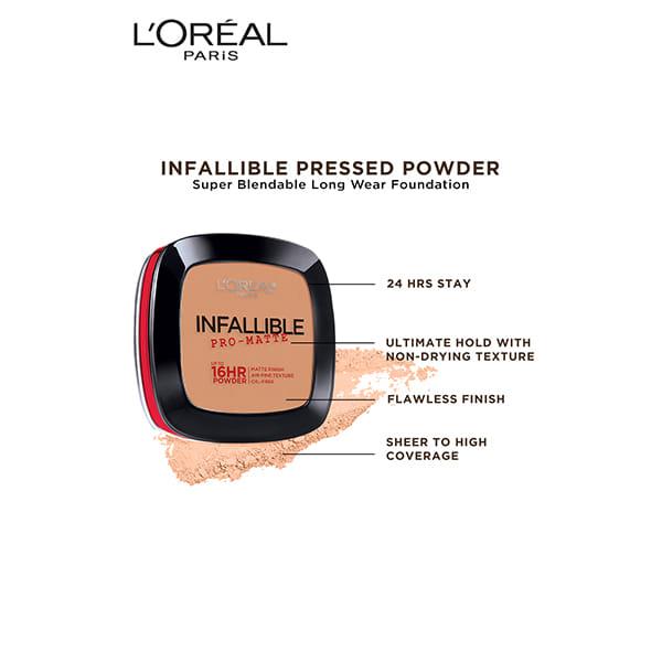 L'Oreal Paris Infallible Pro Matte Pressed Powder, 200 Natural Beige 9 Gm - Compact Powder