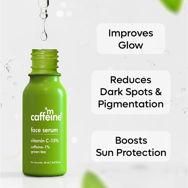 Mcaffeine Glow & Protect Essentials, Green Tea Face Serum 20ml, Green Tea Sunscreen Lotion 50ml 1's - Face Serum
