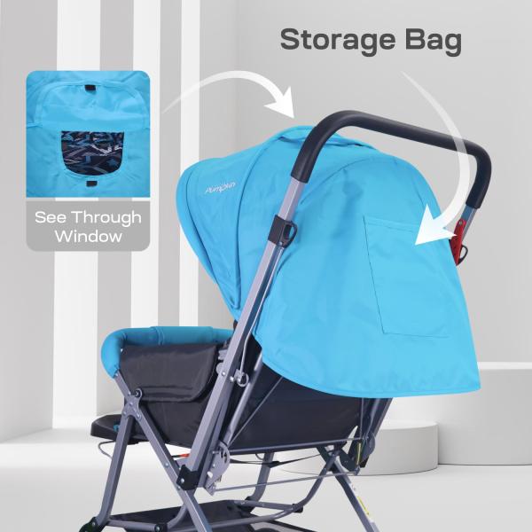 Kiddie Kingdom Stroller Stroller - Black & Blue 1's - Baby Safety