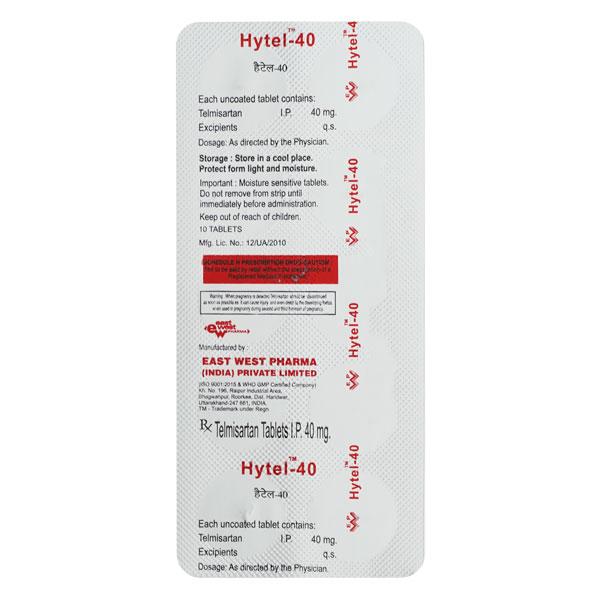 Hytel 40mg Tablet 10'S - Hypertension-Ang