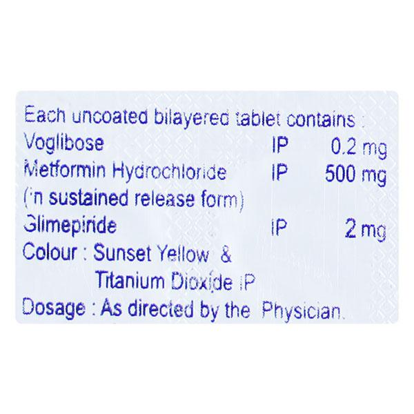 GLIDIVAS MV 2 Tablet 10's - Diabetes-Ant