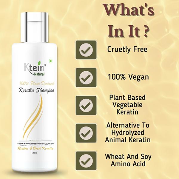 Ktein Natural 100% Plant Derived Keratin Shampoo 200 ml - Shampoos