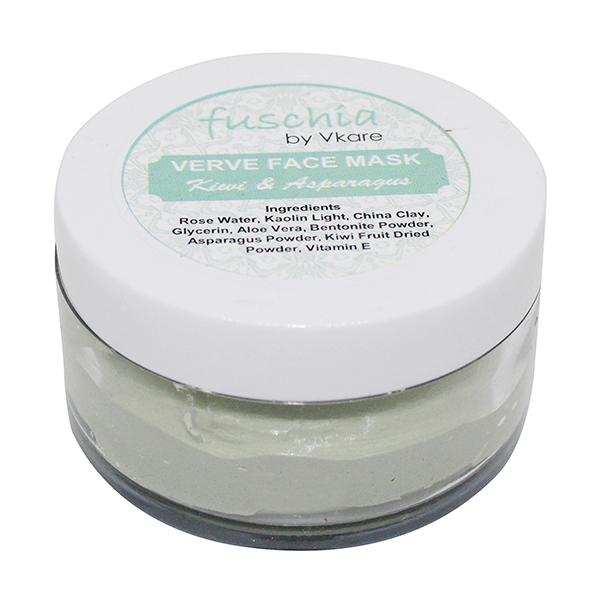 Fuschia Verve Face Mask - Kiwi & Asparagus 50 gm - Masks & Peels