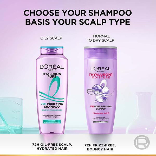 L'Oreal Paris Hyaluron Pure 72H Purifying Shampoo for Fresh Scalp & Hydrated Hair 200 ml - Shampoos