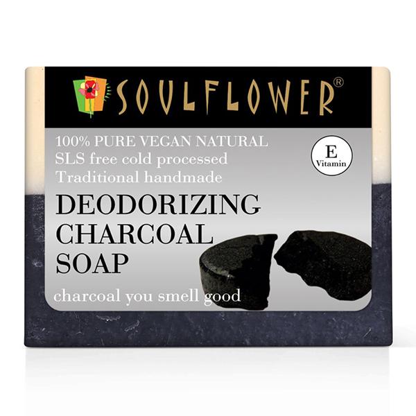 Netmeds | Soulflower Deodorizing Charcoal Soap Vitamin E 150gm
