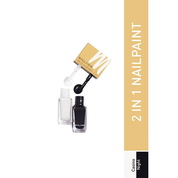 Netmeds | MyGlamm 2IN1 Nail Paint-Casino Night 1 gm