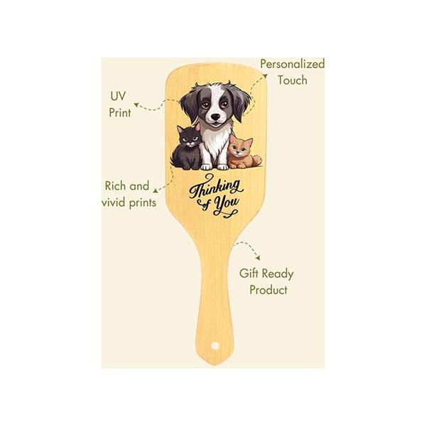 Allure Personalised Paddle Hair Brush Dog Family Print 1's - Hair Brushes