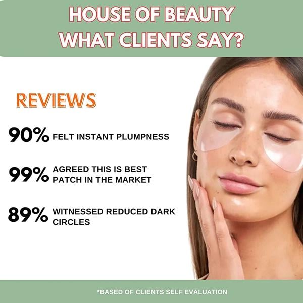House of Beauty Hydragel Eye Patches-Hollow Undereye Plumping, Dark-Circles, Puffiness (30Pairs) 60's - Dark Circle & Wrinkle Busters