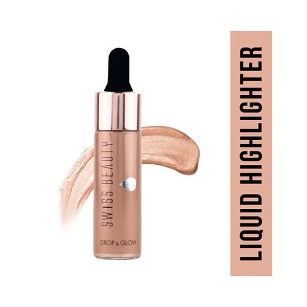Swiss Beauty Drop & Glow Liquid Highlighter Illuminater - (Light Brown) 18 ml - Highlighters & Illuminators