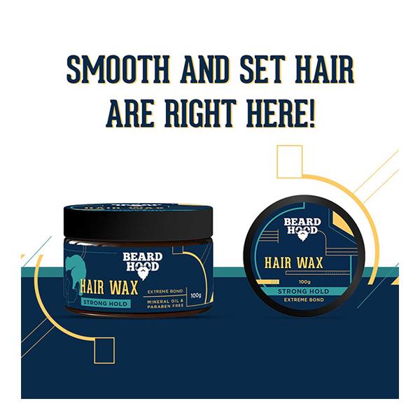 Beardhood Hair Wax - Strong Hold Extreme Bond 100 gm - Hair Gels & Waxes