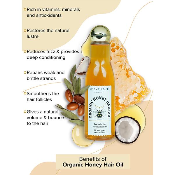 DROMEN & CO Organic Honey Hair Oil 200 gm - Hair Oils