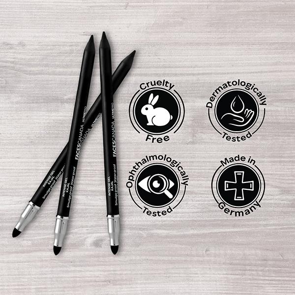 Faces Canada Ultime Pro Intense Gel Kajal With Smudger & Sharpener - Black, 24HR Long Stay 1.2 gm - Kajal & Kohls