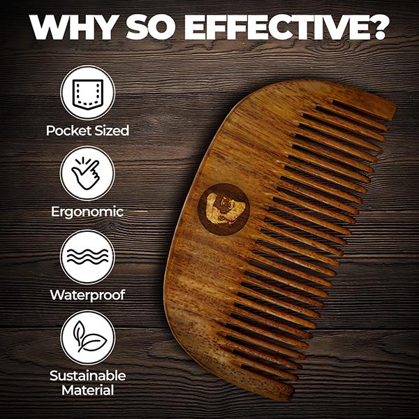 Beardo Compact Beard Wooden Comb - Beard Comb