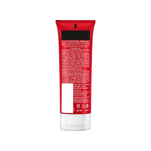 Pond's Youthful Miracle Hexyl Retinol, Renew and Rejuvenate Facewash 100 gm - Face Wash & Cleansers