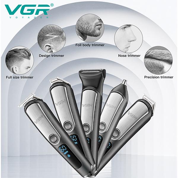 VGR V105 Runtime - 60 min Grooming Kit for Men Black 1s 1's - Hair Removal Accessories