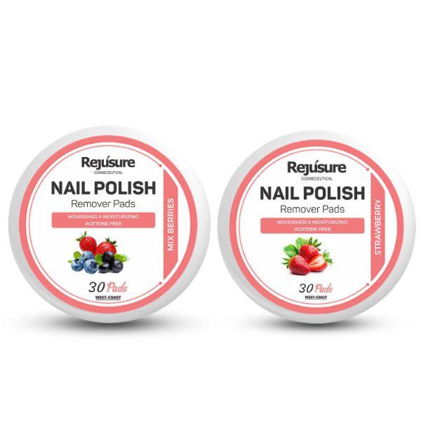 Rejusure Nail Polish Remover Pads - Strawberry + Mix Berries (Pack of 2 x 30's)