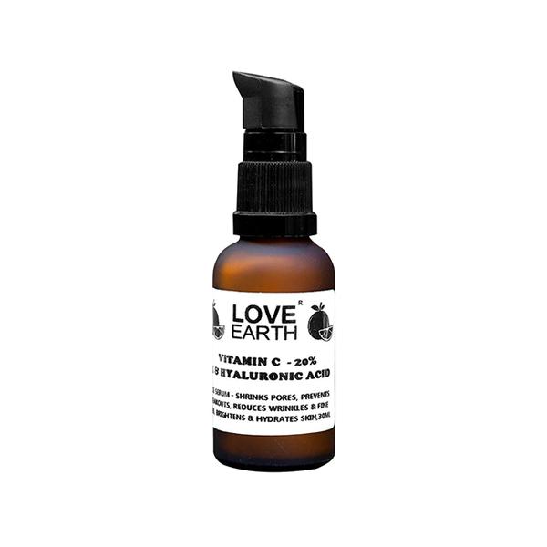 Love Earth Vitamin C Serum for Skin Hydration, Reduces Wrinkles & Hyperpigmentation with Pure 30 ml - Face Serum