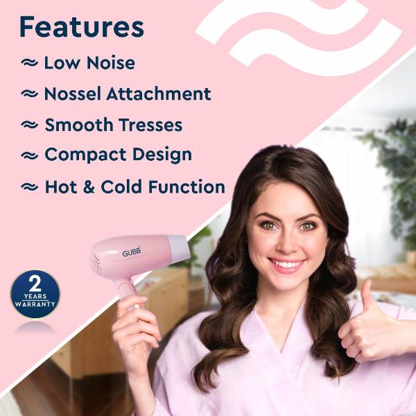 GUBB Hair Dryer & Hair Straightener Combo for Frizz Free & Lustrous Hair - Pink 1's - Multi-Stylers