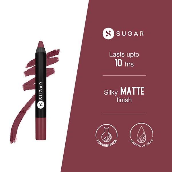 SUGAR Cosmetics Matte As Hell Crayon Lipstick - 25 Lily Aldrin (Mauve Pink) 2.8 gm - Lip Crayons