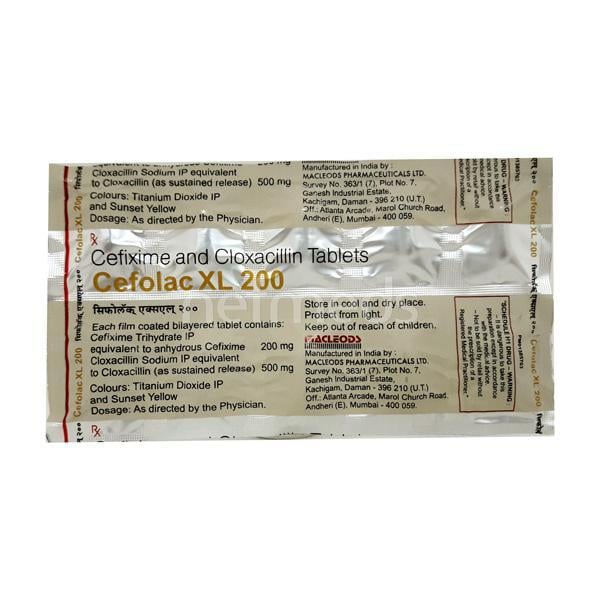 Cefolac XL 200mg Tablet 10'S - Bacterial Infections-Cep