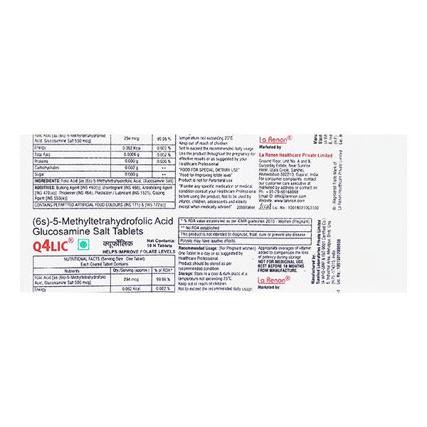 Q4LIC Tablet 10's - Iron Supplement/Anaemia-Vma