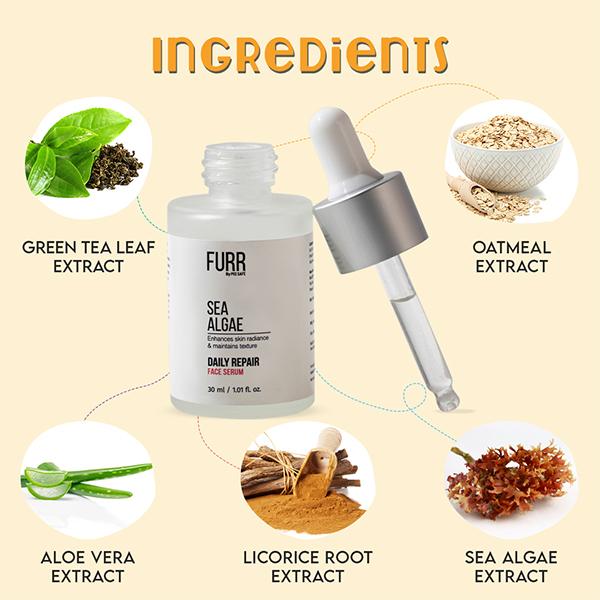 FURR By Pee Safe Sea Algae Face Serum For Daily Repair Enhances Skin Radiance & Maintains Texture 30 ml - Face Gels