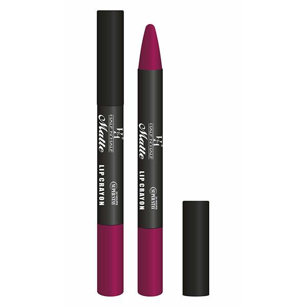 Half N Half Matte Lip Crayon, 24H Super Stay, 12 Midnight Purple 3.5 gm - Lip Crayons