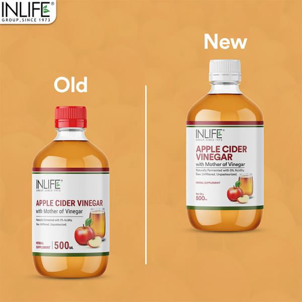 INLIFE Apple Cider Vinegar with Mother Vinegar 500 ml - Apple Cider Vinegar - Acv