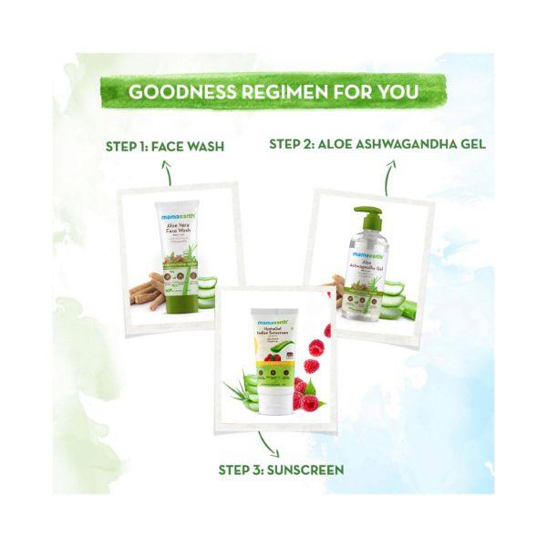 Mamaearth Aloe Ashwagandha Gel with Aloe Vera & Ashwagandha for a Youthful Glow 300ml - Face Moisturizers