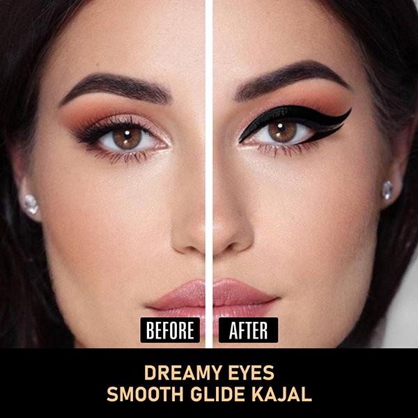 Matt Look dreamy Eyes Smooth Glide Kajal with Sharpner, Eye Makeup, Deep Black 1.3 gm - Kajal & Kohls