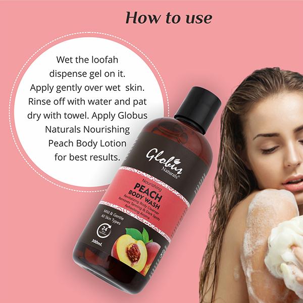 Globus Naturals Refreshing Peach Body Wash 300 ml - Shower Gels & Body Wash