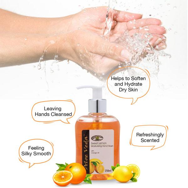 Aloe Veda Handwash - Orange & Sweet Lemon Oil 250 ml - Hand Wash & Soaps