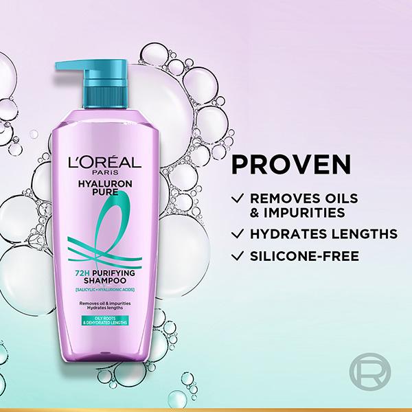 L'Oreal Paris Hyaluron Pure 72H Purifying Shampoo for Fresh Scalp & Hydrated Hair 800 ml - Shampoos