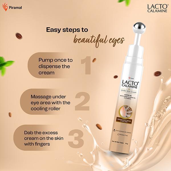 Lacto Calamine Under Eye Cream for Dark Circles, Fine Lines and Puffy Eyes, Enriched with Coffee 15 gm - Under Eye Creams & Serums