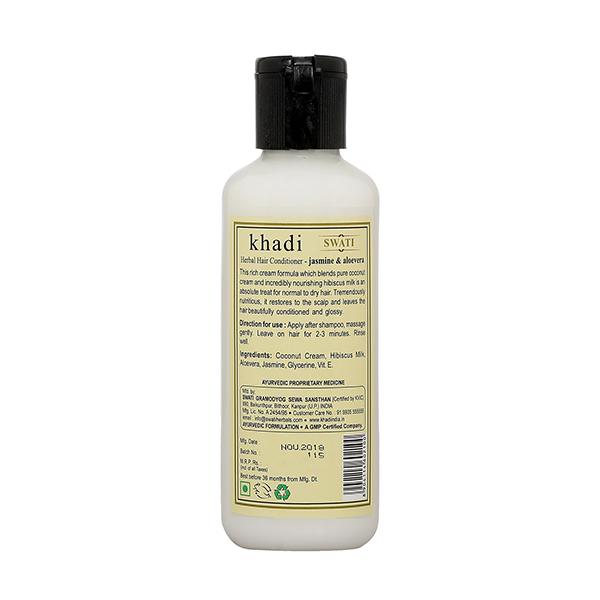 Khadi Swati Herbal Hair Conditioner - Jasmine & Aloevera 210 ml - Conditioners