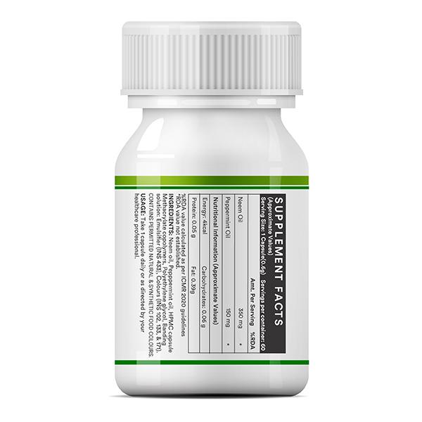 INLIFE Neem & Peppermint Oil Veg Capsule 60's - Digestive Health