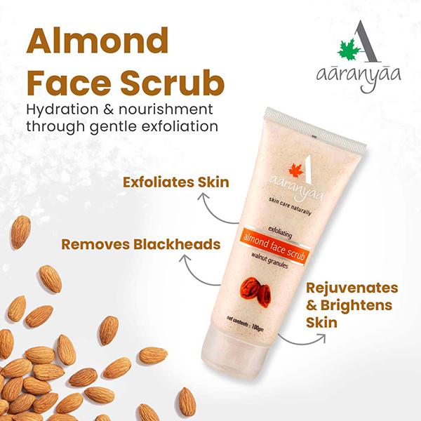 Aaranyaa Exfoliating Almond Face Scrub 100 gm - Scrubs & Exfoliants