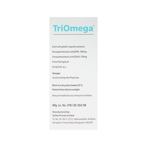 Triomega Capsules 15's - Omega Fish Oil Fatty Acids